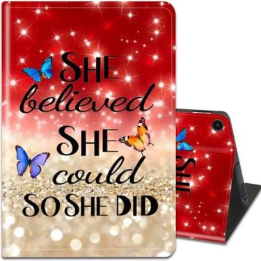 Imagem de FOKBVNFLL Capa para Galaxy Tab A9+/A9 Plus 27.7 cm 2023, capa com suporte à prova de choque com despertar/hibernar automático para tablet Samsung Galaxy A9+ SM-X210/X216/X218, She Believed She Could