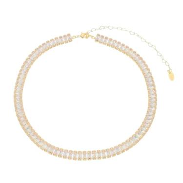 Imagem de CHOKER PIUKA TAYLOR MÉDIA ZIRCÔNIAS BAGUETE CRISTAL FOLHEADA A OURO 18K
