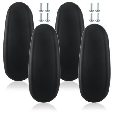 Imagem de STARVAST 2 pares de substituição de descanso de braço para cadeira de escritório, almofadas de descanso de braço para cadeira de jogos com orifício de montagem universal de 10 cm, almofadas de braço