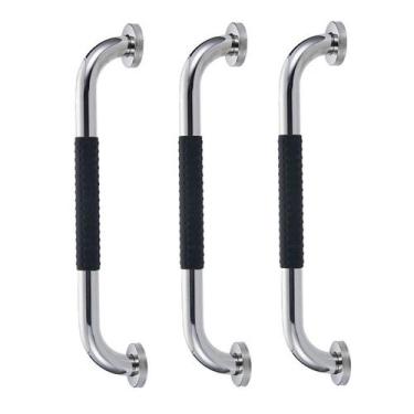 Imagem de Barra de Apoio 30cm Inox Kit 3 unidades Suporte Antiderrapante Banheir