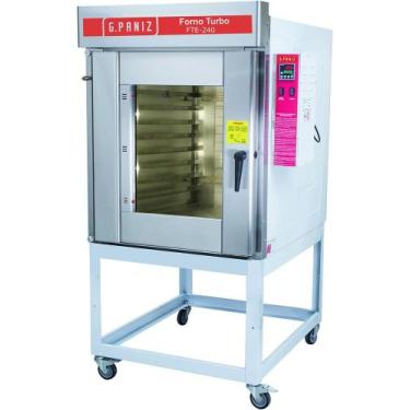 Imagem de Forno Turbo Eletrico Inox FTE 240 8 Bandejas Trif G Paniz, 220V Trifás
