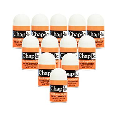 Imagem de Chap-Ice® | 12-Count Mini Citrus Orange Lip Balm | Lip Balm Pack Fortified with Vitamin E for Dry, Cracked Lips | Made in USA | 12-Count Mini Lip Balm with Citrus Orange Flavor (0.10oz/3g Each)