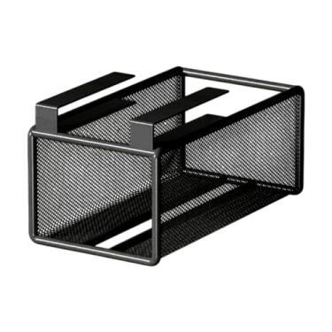 Imagem de YWJLQH Porta de tecido da cozinha Organizador de ferro do suporte de mão, suporte de toalha de rolo de papel de papel higiênico para a cozinha da loja de, Vertical Preto