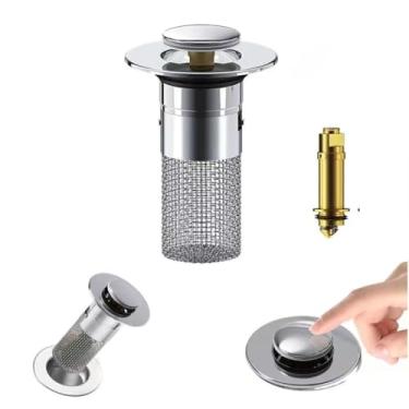 Imagem de Aywenny Filtro De Ralo De Piso De Aço Inoxidável, Rolha De Pia De Banheiro, Coletor De Cabelo Com Cesta De Filtro De Aço Inoxidável Removível, Coletor De Cabelo, Filtro De Ralo De Pia Pop-Up De Odor
