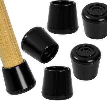 Imagem de OMIWOUT Protetores De Perna De Cadeira De Borracha Antiderrapantes - Protetores De Piso Para Pontas De Pés De Móveis Para Pisos De Madeira, Redondos, Pretos (24 Peças) (Antiderrapante, Nsp-24 Peças