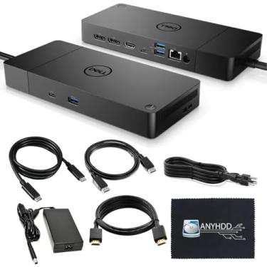 Imagem de ANYHDD Pacote De Estação De Acoplamento Dell Wd19 130 W Com Adaptador De Energia De 130 W + Cabo Hdmi + Cabo Displayport + Cabo Usb-C + Pano De Microfibra Incluído (Wd19 130 W)