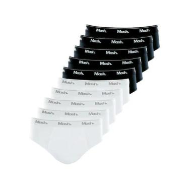Imagem de Kit com 10 Cuecas Slip Mash 073.58 Colorido, Branco, P