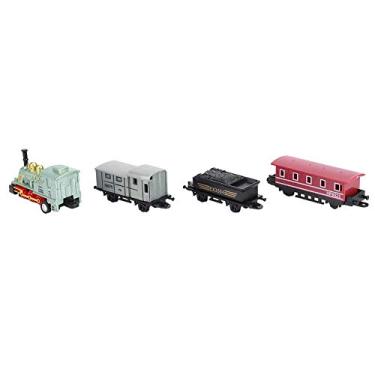 Imagem de Mini Brinquedo de Trem a, Liga Clássica Simulada de Trem a Brinquedo Fundido Puxar para Trás Conjunto de Modelo de Trem a Conjunto de Brinquedos para Crianças Conjuntos de