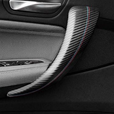 Imagem de 2PCS Fibra de carbono Carro Interior Maçaneta Da Porta Guarnição Puxador Painel de Agarrar Alça Capa Compatível Para BMW F20 F21 Série 1 Envoltório Acessórios Interiores Do Carro(Color Custom)