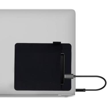 Imagem de RIVEENY Capa de disco rígido portátil para laptop, bolsa adesiva para laptop, compatível com SSD portátil externo, pacote de bateria com cabo USB, mouse sem fio, cabos, fones de ouvido (preto)