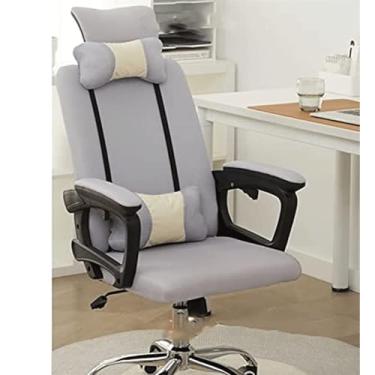 Imagem de YPDJVLTI Cadeira de escritório ajustável com apoio de braço reclinável, cadeira reclinável de malha, encosto de cabeça e suporte lombar cadeira de escritório