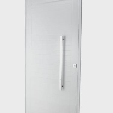Imagem de Porta Lambri Pivotante de Aluminio 227x115cm com Puxador Reto Branco