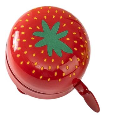 Imagem de simhoa Bell de bicicleta infantil, campainha de ciclismo de som nítido, fácil instalar frutas engraçadas em forma de sino para andar de bicicleta, Morango