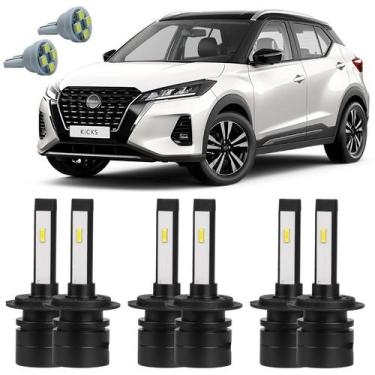 Imagem de Lâmpadas Ultra Led Alto Baixo Milha Nissan Kicks + Pingo T10 - Autovex