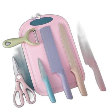 Imagem de Super Jogo Facas Profissional Inox Kit 7 Peças Gourmet - Sweet Home