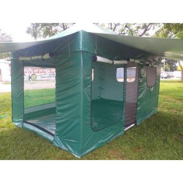 Imagem de Tenda Sanfonada Camping 4,5x3 PVC Vínilica - Goiania Tendas, Verde fol