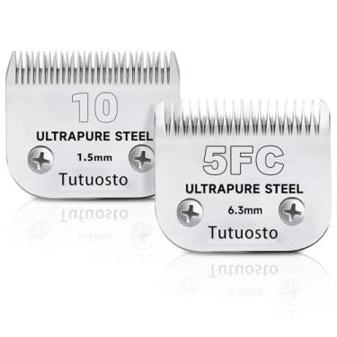 Imagem de Tutuosto Lâminas de reposição para tosadores de animais de estimação Lâmina removível compatível com cortadores de cachorro andis/wahl/Oster tamanho 10/5FC