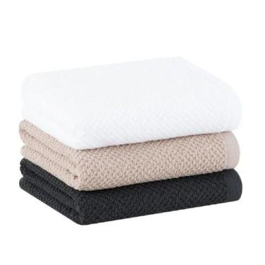 Imagem de Jogo Pano de Prato 3 peças Quadriculado 48cmx71cm Buddemeyer, Bege, Br