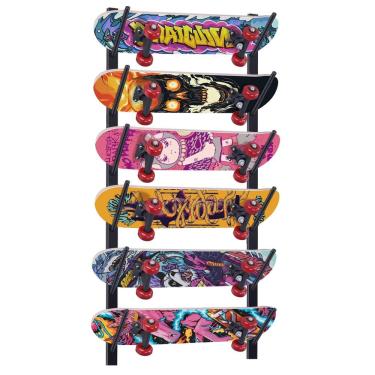 Imagem de Rack de snowboard Tongyuyan, suporte de parede para skate de 6 camadas, preto