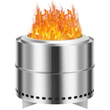 Imagem de Hipicute Lareira portátil sem fumaça – Tigela multifuncional para acampamento de 50 cm com suporte e bolsa de transporte, perfeita para reuniões e atividades ao ar livre, design de aço inoxidável