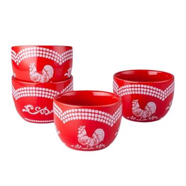 Imagem de Temp-Tations – Conjunto de 4 copos de sobremesa creme Brulee, tigelas pequenas para assar, sorvete, pratos de suflê ou charcutaria, prato de cerâmica