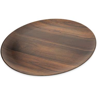 Imagem de Carlisle Travessa redonda de grão de acácia Epicure 45,72 cm – Madeira escura