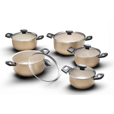 Imagem de Conjunto Jogo De Panelas Caçarola Antiaderente 5 Peças - Panelas Imper