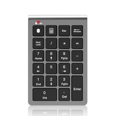 Imagem de Teclado numérico Bluetooth sem fio e com fio com 10 teclas USB dois em um, teclado numérico recarregável para laptops, desktop, acessórios de computador compatíveis com MacBook iPads ChromeBook