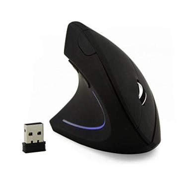 Imagem de Mouse para canhotos, mouse óptico ergonômico vertical sem fio 2.4G mouse portátil para jogos de escritório sem fio com receptor usb para computador portátil computador desktop, 800/1200/1600dpi 6 botões, luz led de respiração