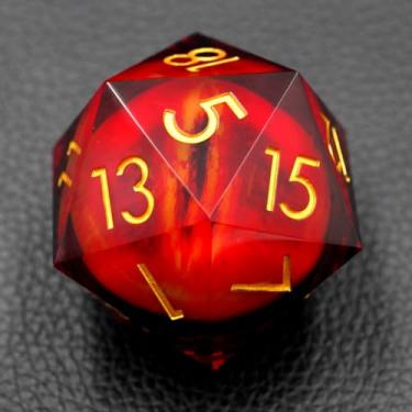 Imagem de 50MM Jumbo Eyeball d20 with Gift Case,Dungeons and Dragons Sharp Edge Large D20 Moving Dragon Polyhedral Dice for Role Playing Game (Fire red Eyeball-1)