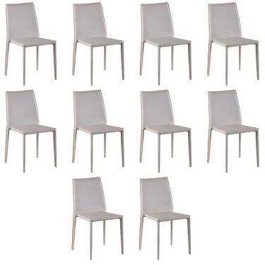 Imagem de Kit Com 10 Cadeiras De Jantar Amanda Pvc Nude