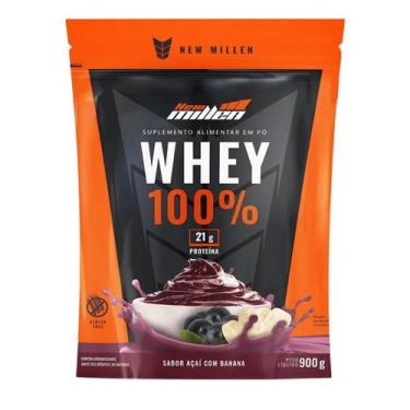 Imagem de New Millen Whey Protein 100 Refil 900g Açaí com Banana