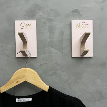 Imagem de 4 Ganchos Sim Não Provador de loja roupas boho premium rosa - Souvenir