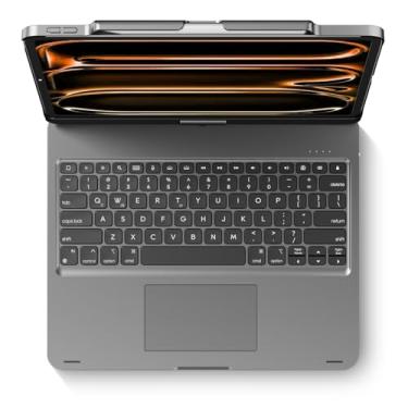 Imagem de edaiser Capa Com Teclado Giratório Para Apple Ipad Air 2025 De 13 Polegadas (M3-M2), Pro 13" M4 2024, 12,9 (6ª-3ª Geração); Giratória Suporte Lápis, Trackpad, Retroiluminação, Cinza Espacial