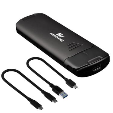 Imagem de Kingwin M.2 NVMe SSD Enclosure USB-C 3.2 Gen 2, 10Gbps tipo-C para adaptador externo NVMe, capa de alumínio sem ferramentas para chave M-Key/B+M PCIe M.2 2280/2260/2242/2230, conversor SSD portátil