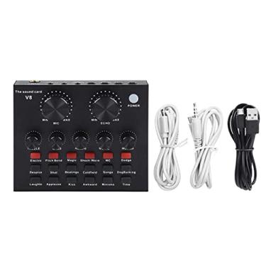 Imagem de Pilarmuture Placa De Som V8, Adaptador Áudio Para Transmissão Ao Vivo, Ktv Bate-Papo Por Voz Em Celular Duplo, Computador Externo (Cor: Preto), 22358870