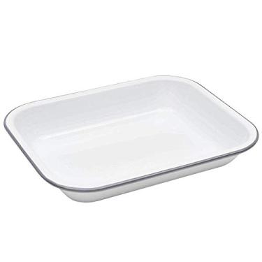 Imagem de Torradeira aberta pequena Enamelware, 29,2 x 23,5 cm, branco vintage/cinza (individual)