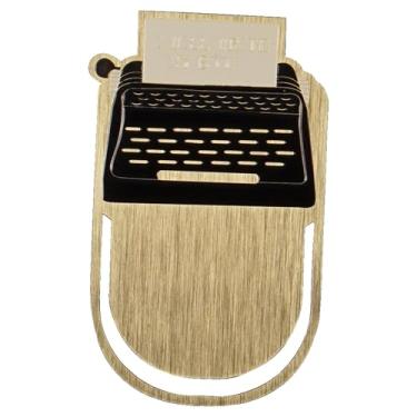 Imagem de Half Moon Bay Pulteney Press I Will Write My Book 4,4 x 4,7 polegadas preto e dourado liga de zinco e clipe de papel esmaltado estilo marcador de página