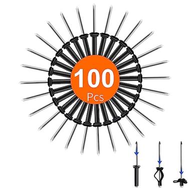 Imagem de Rebites triplos aderentes de 3/16" x 1" - 100 peças - rebites pop marinhos de alumínio com anéis de vedação à prova d'água, rebites tri-grip para canoa de barco, rebites cegos decorativos, rebites triplos de caiaque para barco, rebites de três dobras