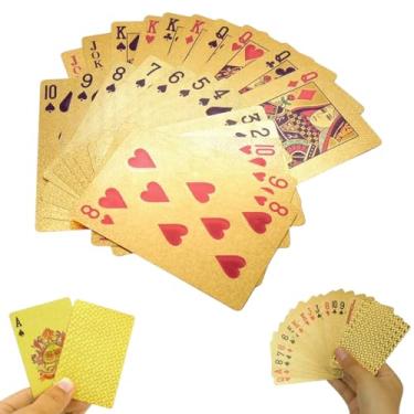 Imagem de Baralho Dourado Impermeável, Flexível e Resistente a Rasgos – Premium com Cores Vibrantes – Jogo de Cartas de Luxo para Presentes e Colecionadores Poker Truco (Dourado)
