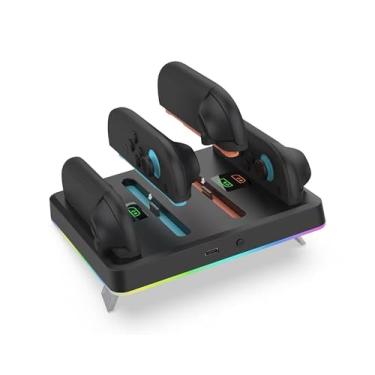 Imagem de Dobe Charger Dock for N-Switch 2 Joy-Con Controller, Portable 4 in 1 Charger Dock with RGB Light Indicators Type-C Cable