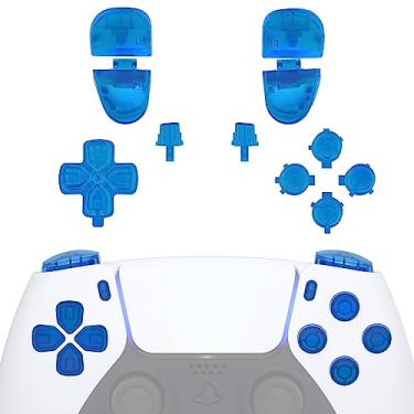Imagem de eXtremeRate Botões de substituição D-pad R1 L1 R2 L2 Opções de compartilhamento de botões de rosto para controle PS5, conjunto completo de botões com ferramentas para controle Playstation 5