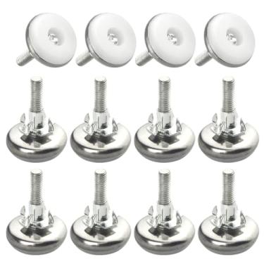 Imagem de TOVOT 12 peças M6 pés niveladores de móveis com porcas 26 × 37 mm parafuso em pés de mesa niveladores de móveis para cadeira armário sofá