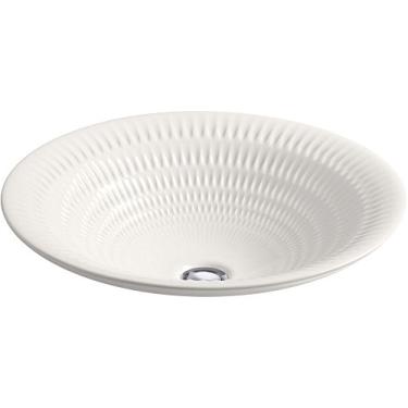Imagem de KOHLER K-17890-RL-K8 Design Derring na pia redonda da Carillon, branco translúcido