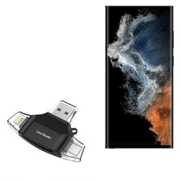 Imagem de Dispositivo inteligente BoxWave para Samsung Galaxy S22 Ultra 5G (Smart Gadget da BoxWave) – Leitor de cartão SD AllReader, leitor de cartão microSD USB compacto para Samsung Galaxy S22 Ultra 5G – Preto (Jet Black)