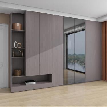 Imagem de Papel de parede autoadesivo de PVC de grão de madeira engrossada impermeável e anti-incrustante adesivo de renovação de móveis de porta de armário - carvalho cinza esfumaçado - 40 * 300 cm