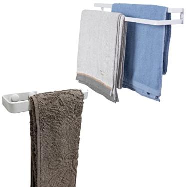 Imagem de Kit Toalheiro Duplo 60cm E Porta Toalha De Rosto Supremo (Branco)