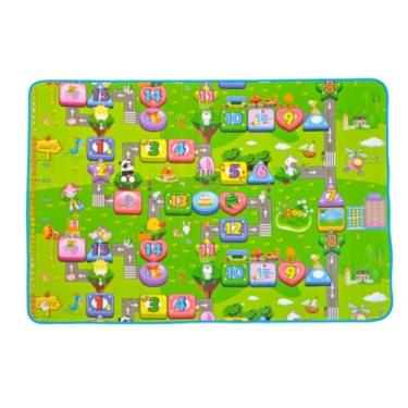 Imagem de Tapete Infantil de Atividades Macio Dupla Face Térmico Dobrável Colorido Estampas Divertidas 180x120 cm (Letras e números)