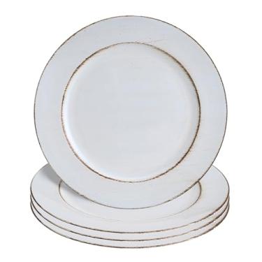 Imagem de LYOR - Conjunto 4 Sousplats Patinado de Plástico Opala Branco 33cm