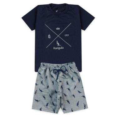 Imagem de Conjunto Infantil Roupa Menino Verão 2025 Símbolos Kangulu Algodão Pre